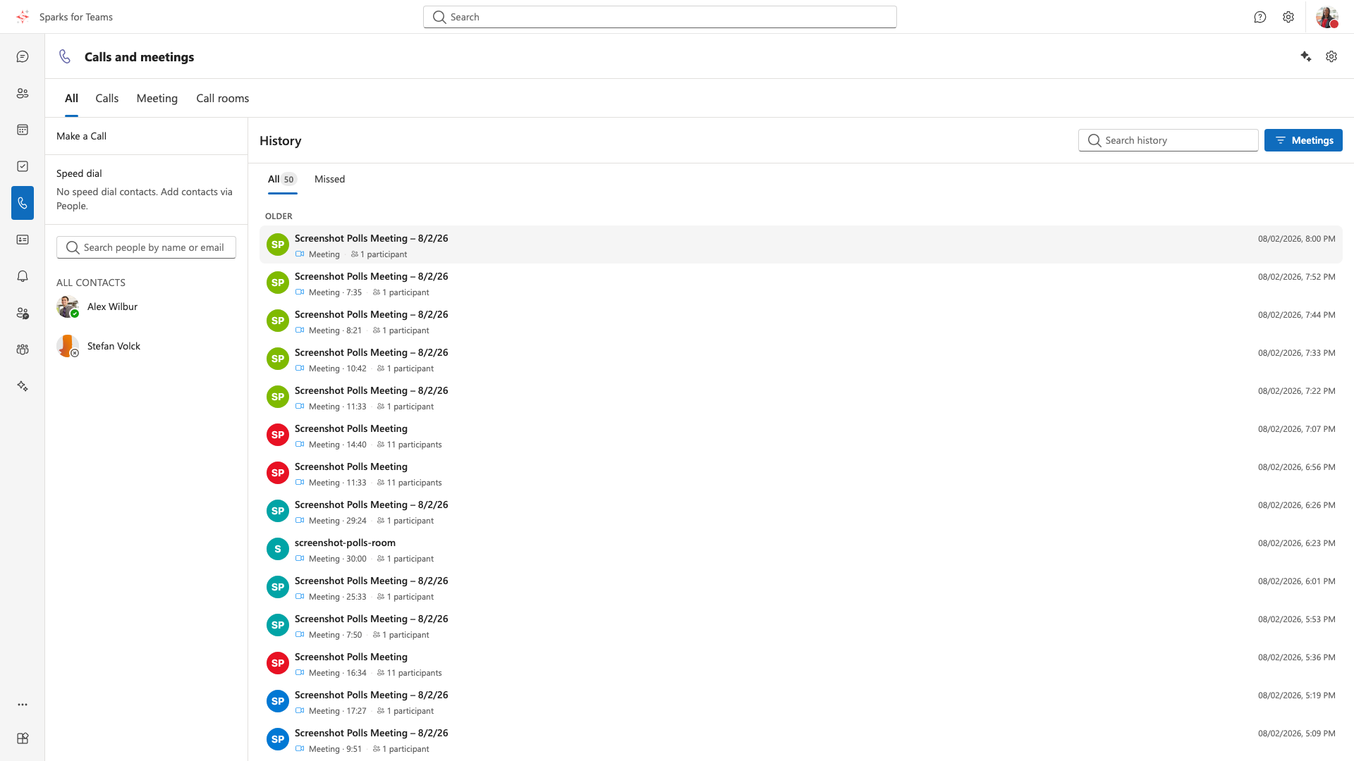 Call log